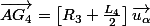 \vec{AG_4}=\left[R_3+\frac{L_4}{2}\right]\vec{u_\alpha}