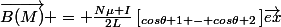 \vec{B(M)} = \frac{N\mu I}{2L}\left[_{cos\theta 1 - cos\theta 2\right}]\vec{ex}