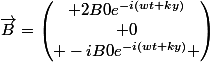 \vec{B}=\begin{pmatrix} 2B0e^{-i(wt+ky)}\\ 0\\ -iB0e^{-i(wt+ky)} \end{pmatrix}
