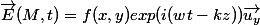 \vec{E}(M,t)=f(x,y)exp(i(wt-kz))\vec{u_y}