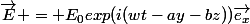 \vec{E} = E_{0}exp(i(wt-ay-bz))\vec{e_{x}}