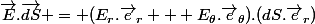 \vec{E}.\vec{dS} = (E_r.\vec{e}_r + E_{\theta}.\vec{e}_{\theta}).(dS.\vec{e}_r)