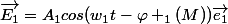 \vec{E_{1}}=A_{1}cos(w_{1}t-\varphi _{1}(M))\vec{e_{1}}