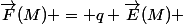 \vec{F}(M) = q \vec{E}(M) 