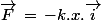 \vec{F}\,=\,-k.x.\vec{i}