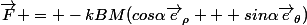 \vec{F} = -kBM(cos\alpha\vec{e}_\rho + sin\alpha\vec{e}_\theta)