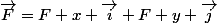 \vec{F}=F x \vec{i}+F y \vec{j}