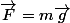 \vec{F}=m\vec{g}