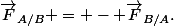 \vec{F}_{A/B} = - \vec{F}_{B/A}.