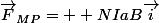 \vec{F}_{MP}= +NIaB\vec{i}