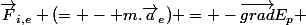 \vec{F}_{i,e} (= - m.\vec{a}_e) = -\vec{grad}E_p 