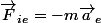 \vec{F}_{ie}=-m\vec{a}_e