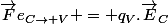 \vec{F}e_{C\rightarrow V} = q_V.\vec{E}_C