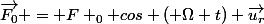\vec{F_{0}} = F _{0} cos ( \Omega t) \vec{u_{r}}