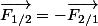 \vec{F_{1/2}}=-\vec{F_{2/1}}