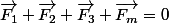 \vec{F_1}+\vec{F_2}+\vec{F_3}+\vec{F_m}=0