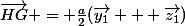 \vec{HG} = \frac{a}{2}(\vec{y_1} + \vec{z_1})