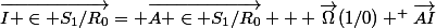 \vec{I \in S_1/R_0}= \vec{A \in S_1/R_0} + \vec{\Omega}(1/0) ^ \vec{AI}