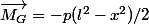 \vec{M_{G}}=-p(l^{2}-x^{2})/2