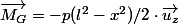 \vec{M_{G}}=-p(l^{2}-x^{2})/2\cdot\vec{u_z}