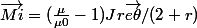 \vec{Mi}=(\frac{\mu}{\mu0}-1)Jr\vec{e\theta}/(2 r)