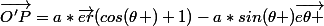 \vec{O'P}=a*\vec{er}(cos(\theta )+1)-a*sin(\theta )\vec{e\theta }