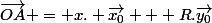 \vec{OA} = x. \vec{x_0} + R.\vec{y_0}