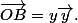 \vec{OB}=y\vec{y}.