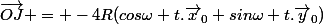 \vec{OJ} = -4R(cos\omega t.\vec{x}_0+sin\omega t.\vec{y}_0)&nbsp;&nbsp;&nbsp;&nbsp; 