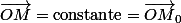\vec{OM}=\text{constante}=\vec{OM}_{0}