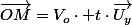 \vec{OM}=V_o\cdot t\cdot\vec{U_y}
