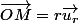 \vec{OM}=r\vec{u_{r}}