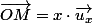 \vec{OM}=x\cdot\vec{u_x}