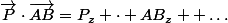 \vec{P}\cdot\vec{AB}=P_z \cdot AB_z +\dots
