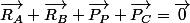 \vec{R_A}+\vec{R_B}+\vec{P_P}+\vec{P_C}=\vec{0}