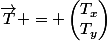 \vec{T} = \begin{pmatrix}T_x\\T_y\end{pmatrix}