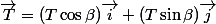 \vec{T}=(T\cos\beta)\vec{i}+(T\sin\beta)\vec{j}