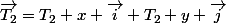 \vec{T_{2}}=T_{2} x \vec{i}+T_{2} y \vec{j}