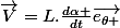 \vec{V}=L.\frac{d\alpha }{dt}\vec{e_{\theta }}