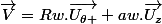 \vec{V}=Rw.\vec{U_{\theta }}+aw.\vec{U_{z}}