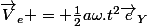 \vec{V}_e = \frac{1}{2}a\omega.t^2\vec{e}_Y