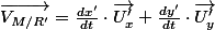\vec{V_{M/R'}}=\frac{dx'}{dt}\cdot\vec{U'_x}+\frac{dy'}{dt}\cdot\vec{U'_y}