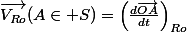 \vec{V_{Ro}}(A\in S)=\left(\frac{d\vec{OA}}{dt}\right)_{Ro}