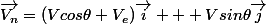 \vec{V_n}=(Vcos\theta+V_e)\vec{i} + Vsin\theta\vec{j}