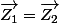 \vec{Z_1}=\vec{Z_2}