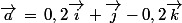 \vec{a}\,=\,0,2\vec{i}+\vec{j}-0,2\vec{k}