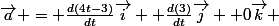 \vec{a} = \frac{d(4t-3)}{dt}\vec{i} +\frac{d(3)}{dt}\vec{j} +0\vec{k} 