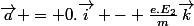 \vec{a} = 0.\vec{i} - \frac{e.E_2}{m}\vec{k}