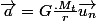 \vec{a}=G\frac{.M_t}{r}\vec{u_n}