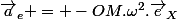 \vec{a}_e = -OM.\omega^2.\vec{e}_X